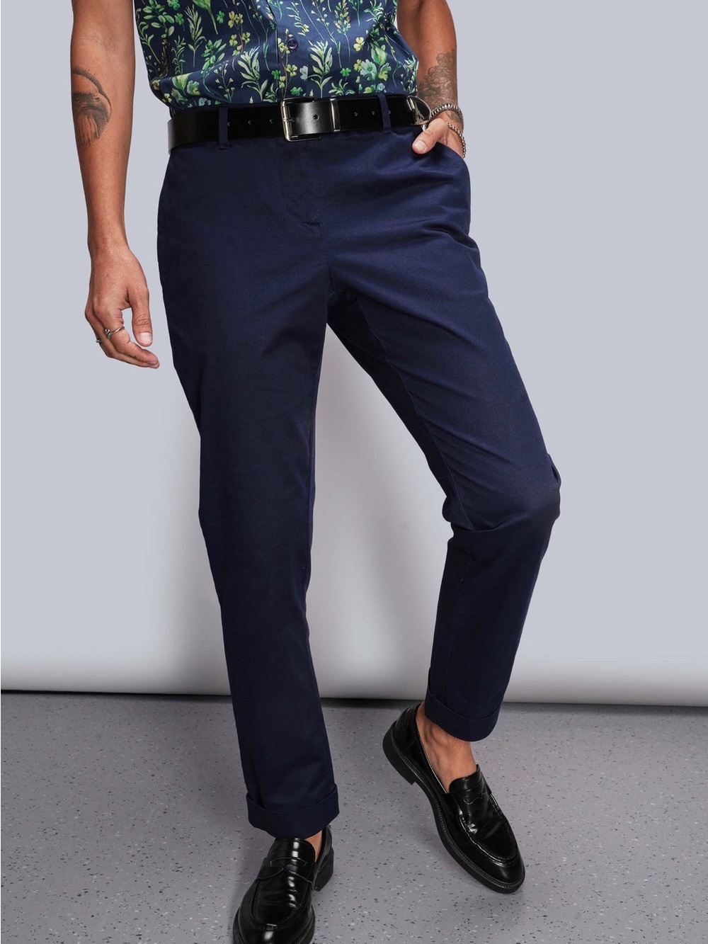 NWT Wildfang size 14 Essential Trouser Navy Stretch Chino Pants closet staples